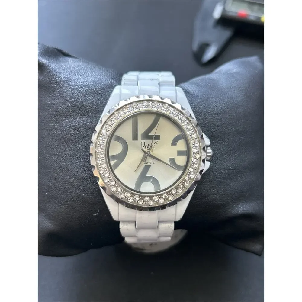 Vivani Silver Dial White Band And Case Women’s Quartz Watch
